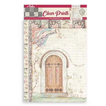 Stamperia Clear Prints  Pack 6 assorted Acetate Sheets A4 Alice