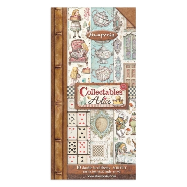 Stamperia Collectables 10 sheets Alice through the Looking Glass
