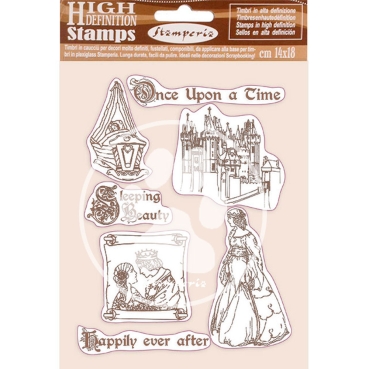 Stamperia Natural Rubber Stamp Sleeping Beauty Once Upon a Time