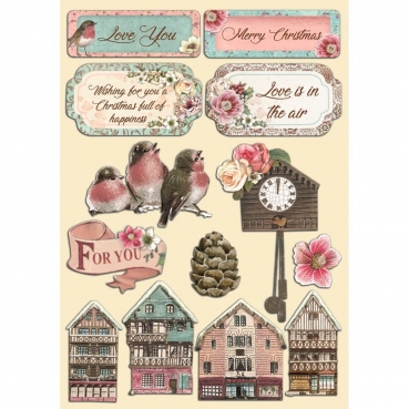 Stamperia Colored Wooden Shape A5 Sweet Winter Village