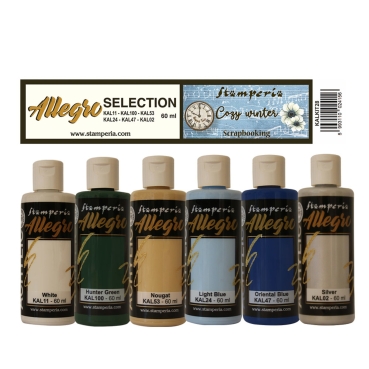 Stamperia Kit 6 Allegro Paint 240 ml Selection Romantic Cozy Winter
