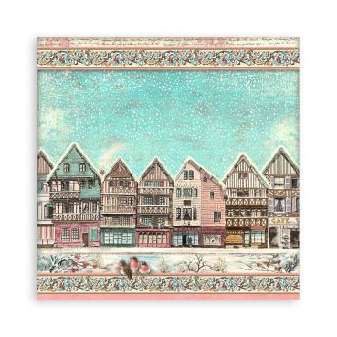 Preview: Stamperia Set mit 4 Stoffstücken 30 x 30 cm Sweet Winter