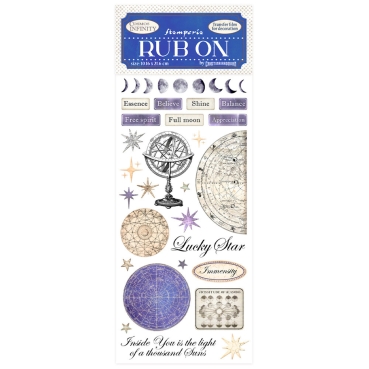 Stamperia Rub-on 10,16 x 21,6 cm Cosmos Infinity Lucky Star
