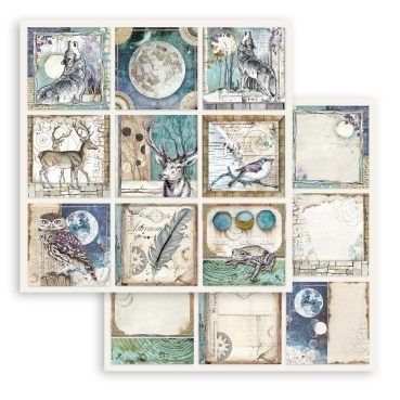 Preview: Stamperia Extra Small Pad 6 x 6 Inch mit 10 doppelseitig bedruckten Papieren Cosmos Infinity