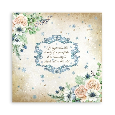 Preview: Stamperia Extra Small Pad 6 x 6 Inch mit 10 doppelseitig bedruckten Papieren Romantic Cozy Winter