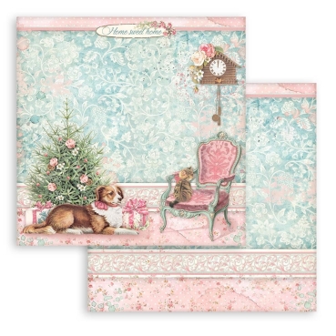 Preview: Stamperia Extra Small Pad 6 x 6 Inch mit 10 doppelseitig bedruckten Papieren Sweet Winter
