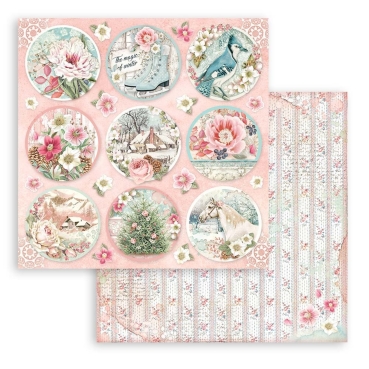 Stamperia Extra Small Pad 6 x 6 Inch mit 10 doppelseitig bedruckten Papieren Sweet Winter