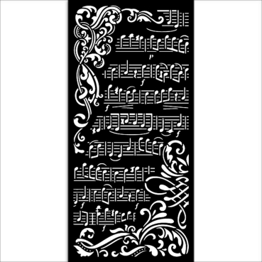 Stamperia Thick Stencil 12 x 25 cm Create Happiness Music