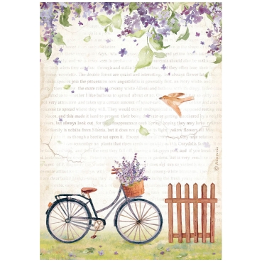 Stamperia Rice Paper A4 Create Happiness Welcome Home Bicycle