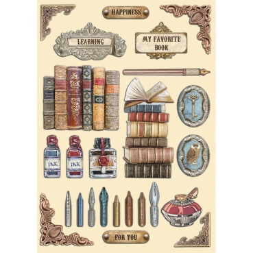 Stamperia Wooden Shape A5 Vintage Library