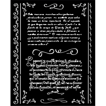 Stamperia Thick Stencil Schablone 20 x 25 cm Vintage Library Letters