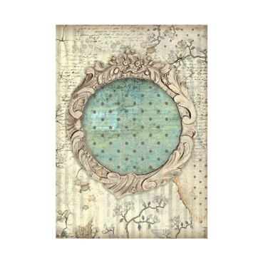 Preview: Stamperia Rice Paper Reispapier A4 Alice Backgrounds Set mit 8 Papieren