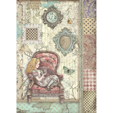 Stamperia Rice Paper Reispapier A4 Alice on the Chair