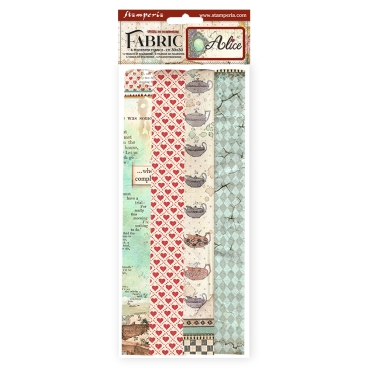 Stamperia 12 x 12 Inch Fabric Sheets Stoffteile Vintage Library