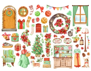 Preview: Stamperia Die Cuts Assorted Ausstanzungen All Around Christmas