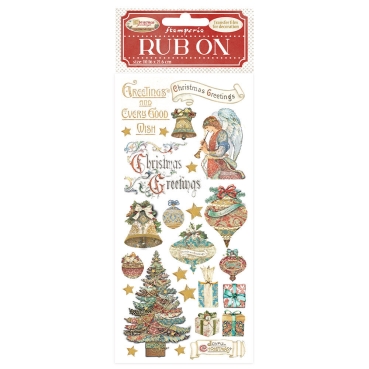 Stamperia Rub-On 10,16 x 21,6 cm Christmas Greetings Angelo