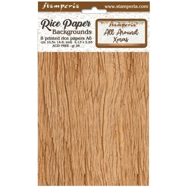 Stamperia Rice Paper Reis Papier A6 Set mit 8 Stück All Around Christmas