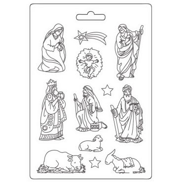 Stamperia Mixed Media Soft Mould A4 Christmas Bethlehem