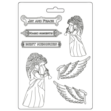 Stamperia Mixed Media Soft Mould A5 Christmas Angel and Wings