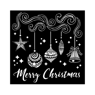 Stamperia Mixed Media Thick Stencil Schablone 18 x 18 cm Merry Christmas Bells