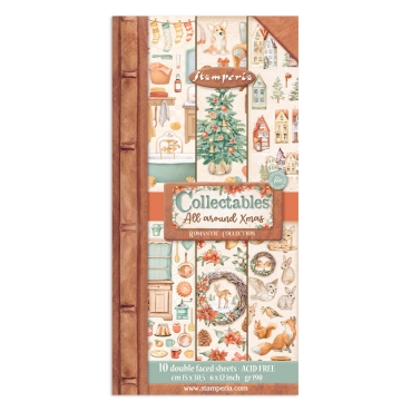 Stamperia Collectables 6 x 12 Inch Paper Pack All Around Christmas Collectables