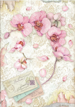 Stamperia Orchids and Cats Reispapier A4 Orchid