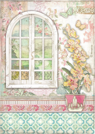Stamperia Orchids and Cats Reispapier A4 Window