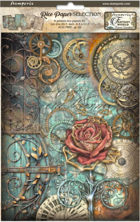 Stamperia A4 Rice Paper Reispapier Set Sir Vagabond in Fantasy World