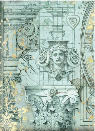Preview: Stamperia A6 Rice Paper Reispapier Set Backgrounds Sir Vagabond ind Fantasy World