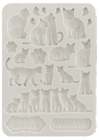 Stamperia Silikon Mould A5 Orchids and Cats Cats