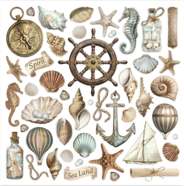 Stamperia 8 x 8 Inch Paper Pack Sea Land