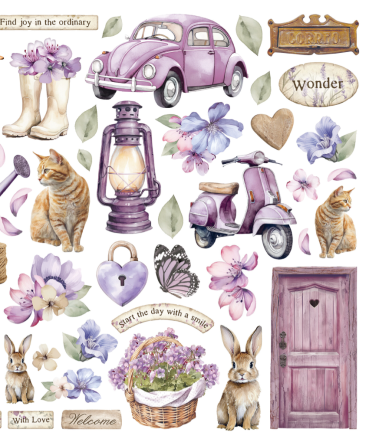 Preview: Stamperia Die Cuts Assorted Lavender