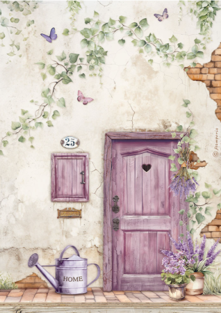 Stamperia A4 Reispapier Rice Paper Lavender Door