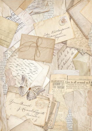 Stamperia A4 Reispapier Rice Paper Postal Cards