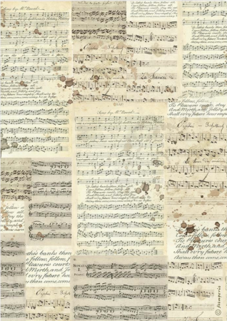 Stamperia A4 Reispapier Rice Paper Music