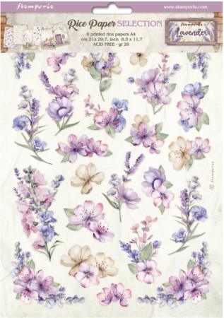 Stamperia A4 Rice Paper Selection Lavender