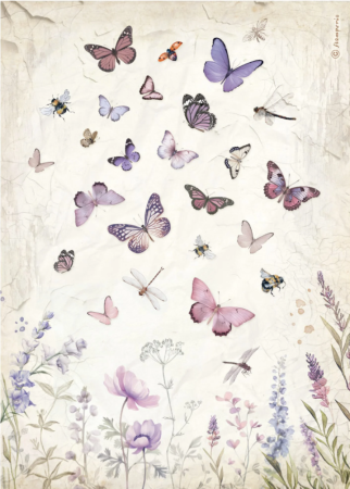 Stamperia A4 Rice Paper Selection Lavender