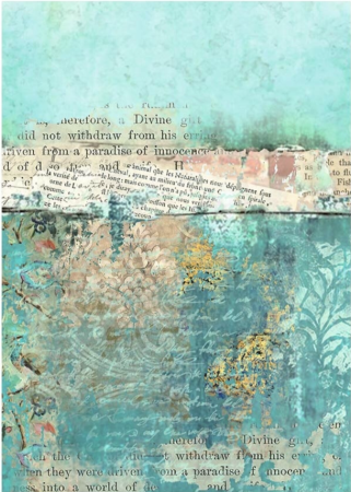 Preview: Stamperia Rice Paper Reis Papier A6 Set mit 8 Stück Backgrounds Wonderland