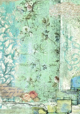 Preview: Stamperia Rice Paper Reis Papier A6 Set mit 8 Stück Backgrounds Wonderland