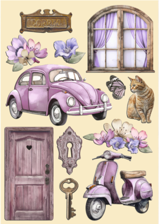 Stamperia Coloured Wooden Shapes A5 Lavender