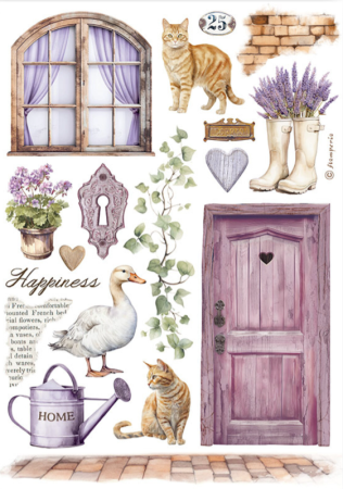 Preview: Stamperia Washi Pad 8 Sheets A5 Lavender