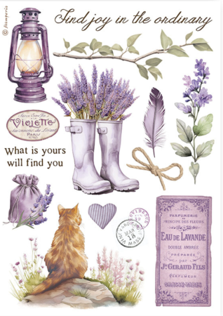 Preview: Stamperia Washi Pad 8 Sheets A5 Lavender