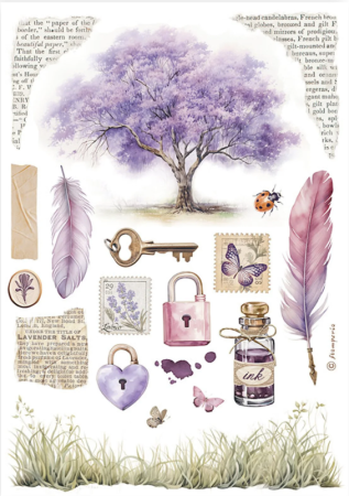 Preview: Stamperia Washi Pad 8 Sheets A5 Lavender