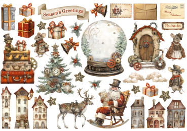 Preview: Stamperia Ephemera Gear Up for Christmas