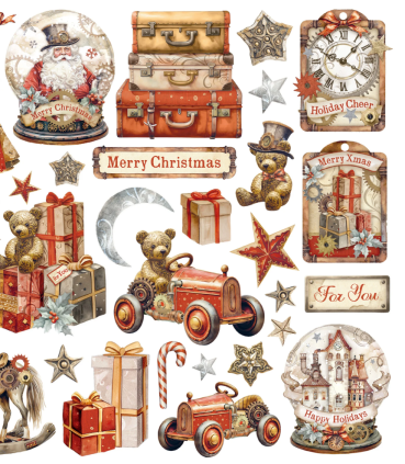 Preview: Stamperia Die Cuts Assorted Gear Up for Christmas
