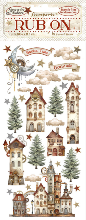Stamperia Rub-on 10,16 x 21,6 cm Gear up for Christmas Cozy Houses