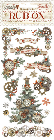 Stamperia Rub-on 10,16 x 21,6 cm Gear up for Christmas Gears