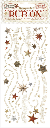 Stamperia Rub-on 10,16 x 21,6 cm Gear up for Christmas Stars