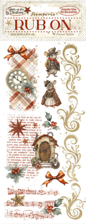 Stamperia Rub-on 10,16 x 21,6 cm Gear up for Christmas Mice