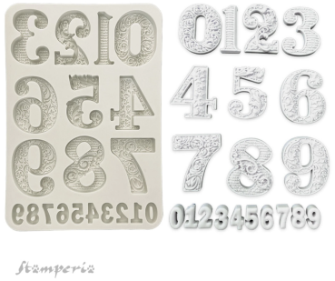 Preview: Stamperia Silikon Mould A5 Gear up for Christmas Numbers
